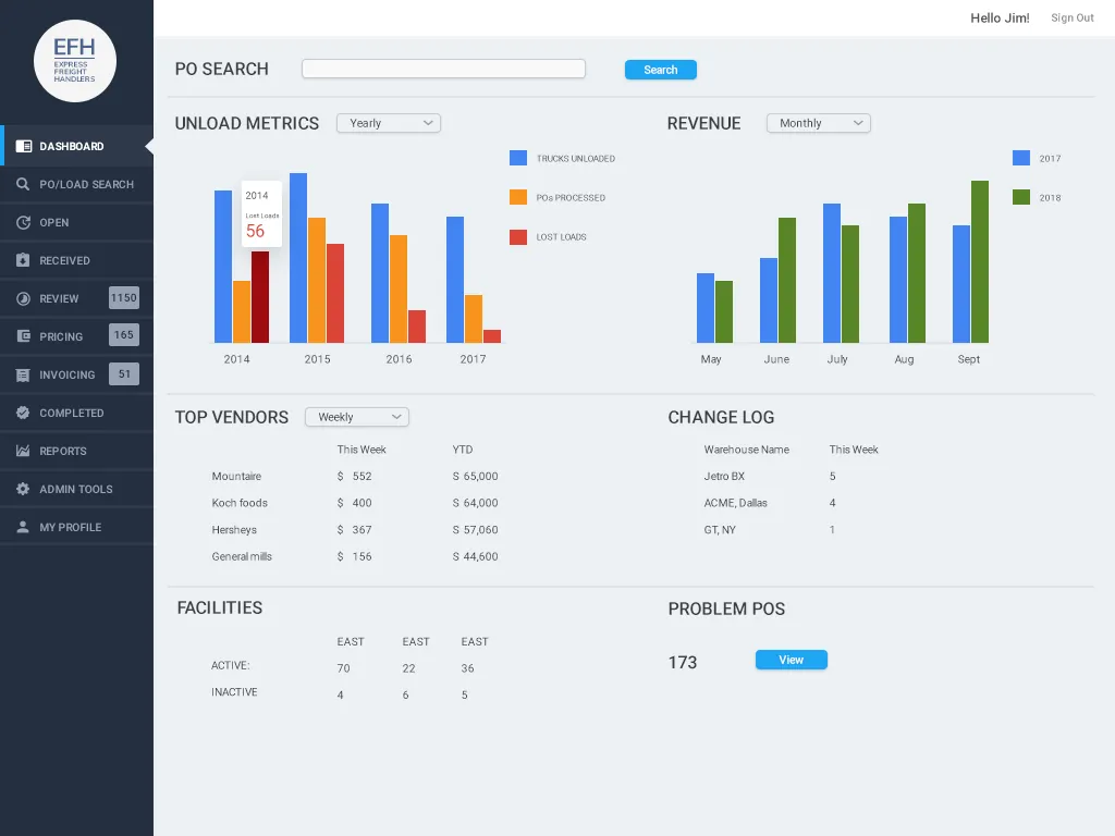 ROI-positive in month one from freight operations intelligence — product screens